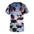 thumbnail image 3 of SDNall Veste de Travail Protectrice à Col en V Rétro à Blocs de Couleur Scintillante Imprimée à Manches Courtes avec Poche, Hauts pour Femmes, Vestes pour Femmes, Hauts à Manches 3/4 pour Femmes, 3 of 4