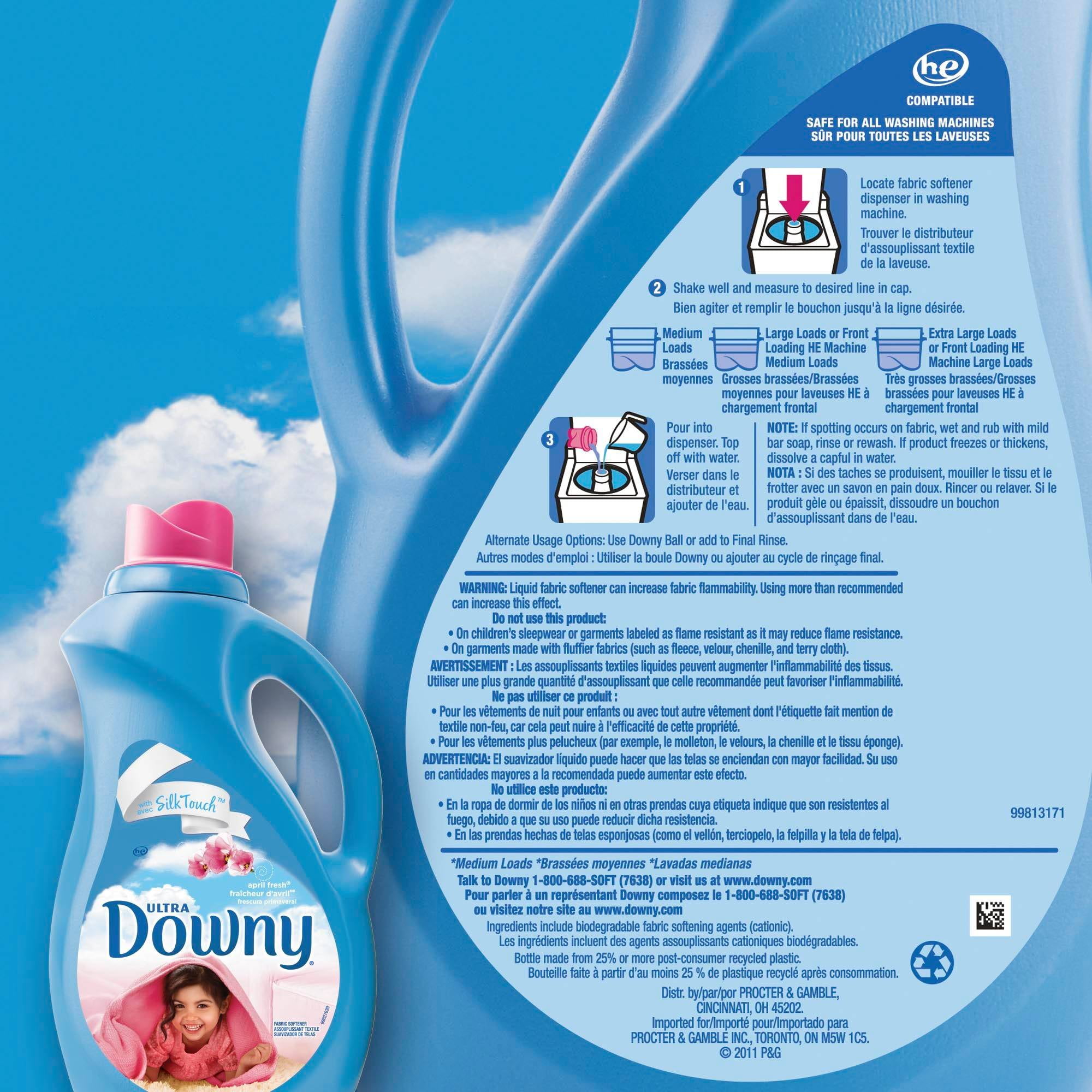 Ultra Downy April Fresh Scent Liquid Fabric Softener 90 fl oz New Free