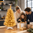 4ft Champagne Artificial Mini Tabletop Christmas Tree for Holiday Decor ...