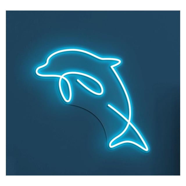 Letrero De Neón LED Delfín Para Pared, Ideal Para Niños, Habitaciones Con Animales Marinos, Acuarios, Decoración Para Casas Playa, 42cm