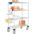 thumbnail image 2 of Nexel Chrome Curbside Wire Truck w/4 Shelves & Pneumatic Casters, 36"L x 18"W x 72"H, 2 of 3