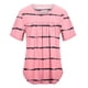 thumbnail image 5 of ICHUANYI Clearance Women's Crew-Neck Short Sleeve Print Tops Hide Belly Tunic Dressy Casual Flowy Blouse(Pink, S) ICHUANYI WER2023080905617, 5 of 6