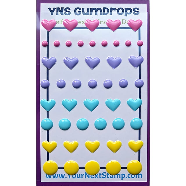Your Next Stamp Gumdrops Embellishments 54/Pkg-Heart And Dot