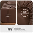 thumbnail image 3 of MooMee 100% Washed Cotton Sheet Set Queen Linen Like Textured Breathable Durable Soft Comfy 4pcs (Cocoa Brown), 3 of 6