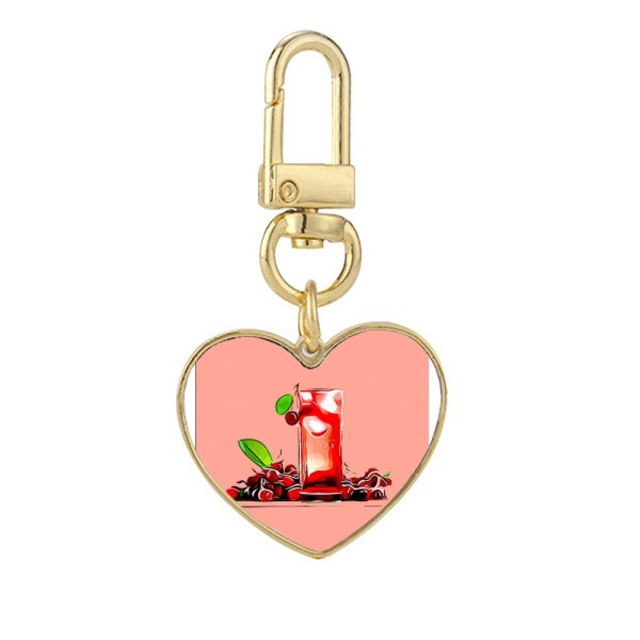 Sydney iceberg zumo de frutas Llavero de metal en forma de corazón dorado
