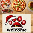 thumbnail image 2 of JOOCAR Christmas Santa Paw Print Welcome Linen Table Mats Set of 4 for Home Kitchen Table Decor 12x18 inch, 2 of 5
