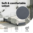 thumbnail image 3 of vidaXL Twin Bed Frame, Velvet Upholstered Platform Bed Frame, Dark Gray, No Mattress, 3 of 9