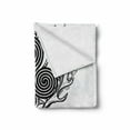 thumbnail image 2 of Celtic Soft Flannel Fleece Throw Blanket, Deer Skull with Feather and Celtic Spiral on the Horns Boho, Cozy Plush for Indoor and Outdoor Use, 70" x 90", Black White, by Ambesonne, 2 of 6
