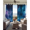 thumbnail image 4 of Blackout Curtains for Bedroom, Starry Sky Room Darkening Window Drapes for Living Room, Modern Rustic Blue Purple Ombre Star Night Thermal Insulated Grommet Curtains, 27.5x39 inch, 2 Panels, 4 of 9