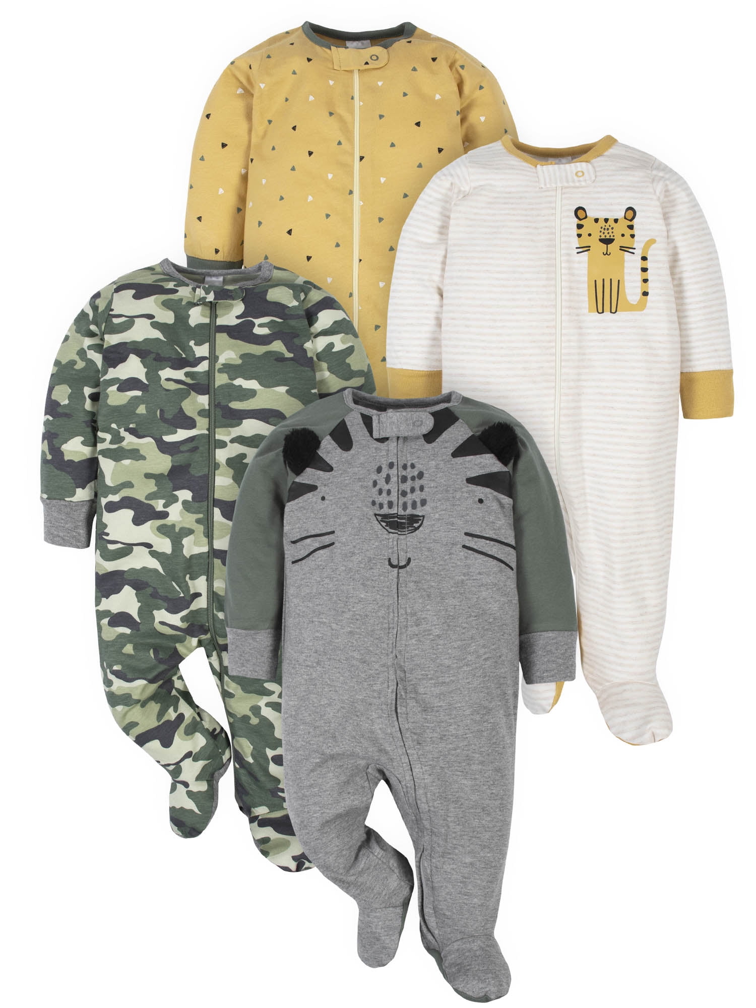 Gerber Baby Boy Sleep 'N Play Footed Pajamas, 4Pack