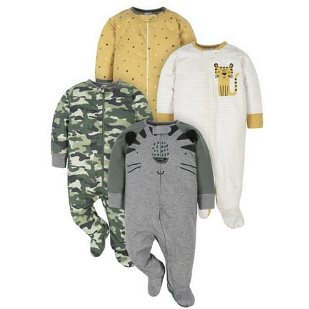 

Gerber Baby Boy Sleep N Play Footed Pajamas 4-Pack