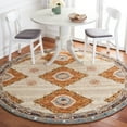 thumbnail image 2 of SAFAVIEH Aspen Flor Geometric Area Rug, Brown/Blue, 7' x 7' Round, 2 of 8