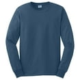 thumbnail image 5 of Gildan Ultra Cotton Men's Long Sleeve T-Shirt, Durable, Crewneck Classic Fit Tee, Indigo Blue, XL, 5 of 5