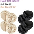 thumbnail image 5 of Women's Toe Pad Topper Liner Socks Nylon Sponge Cushion No Show Toeless Half Socks 4 Pairs Soft Non-Skid Invisible Relief Pain Blister for High Heels Flats Boots Mules Sandal, 5 of 6
