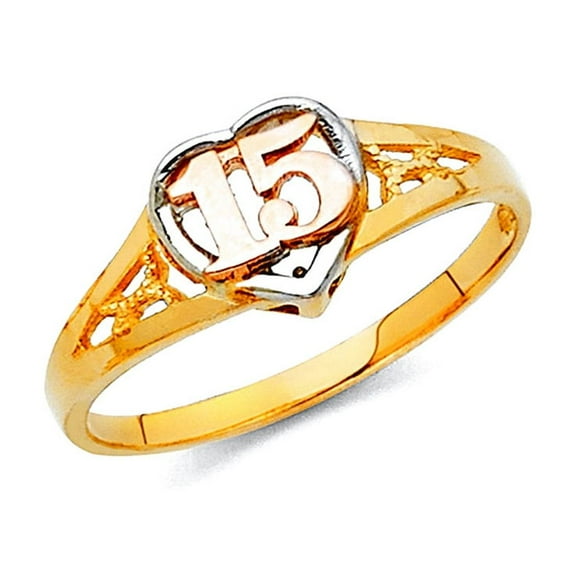14k Gold Quinceanera Sweet 15 Years Ring Size 7 Ring for Women - 2.0 Grams