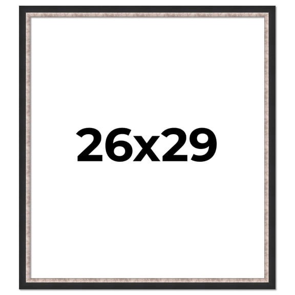 26x29 Frame Silver Real Wood Picture Frame Width 1.25 Inches | Interior Frame Depth 0.75 Inches |