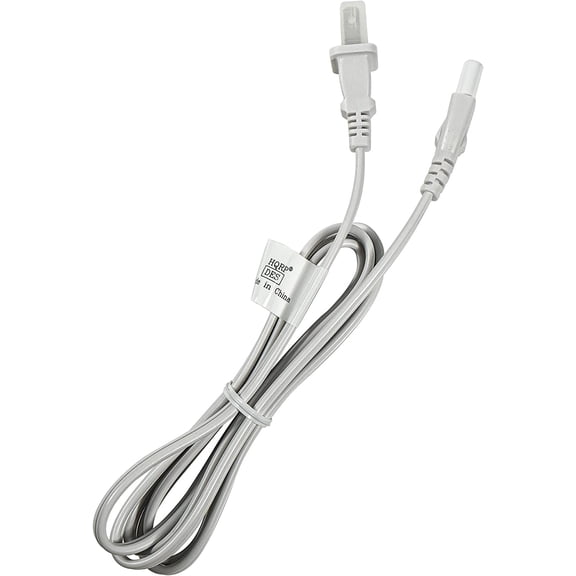 HQRP AC Power Cord 6ft Long Compatible with Baby-Lock BL7800, BL8000, BL8500, BL9500, ESN (Encore), ESI, ESI2, EMI1, EM1, ESE, ESE2 Sewing Machine Mains Cable, White