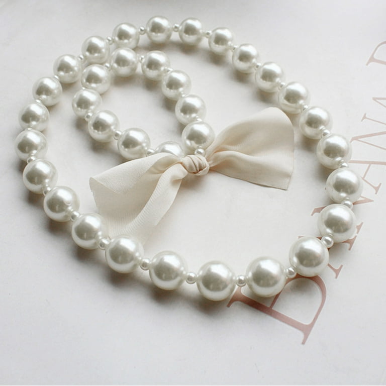 Children Supplies Girls Jewelry Artificial Pearl Necklace Bracelet