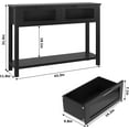 thumbnail image 2 of IdeaHouse Table d'Entrée, Table Console en Bois avec 2 Tiroirs en Verre, Table de Sofa à 2 Niveaux avec Rangement pour Salon, Tables de Foyer pour Entrée - Noir, 2 of 8