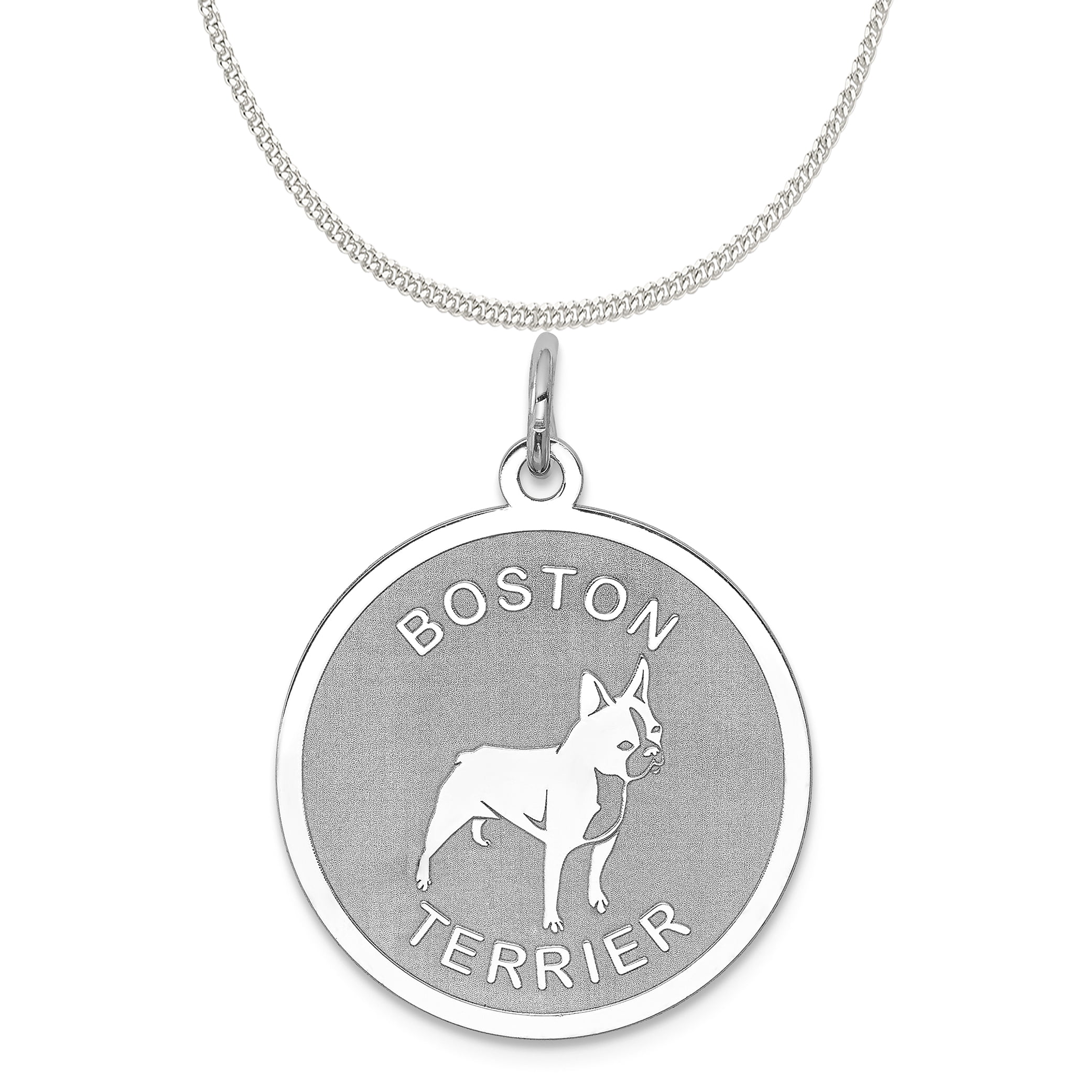 NEONBLOND Personalized Name Engraved Boston Vintage Dogtag Necklace