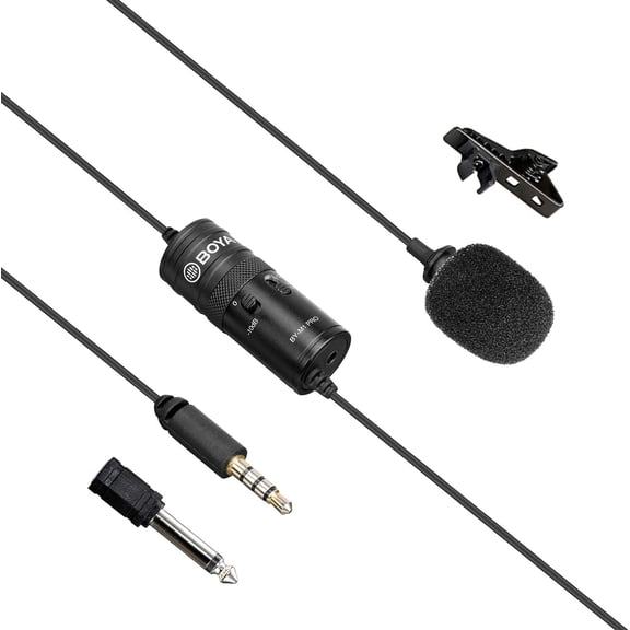 Lavaliera with clips, Boya, Omnidirectional, 6m, Black