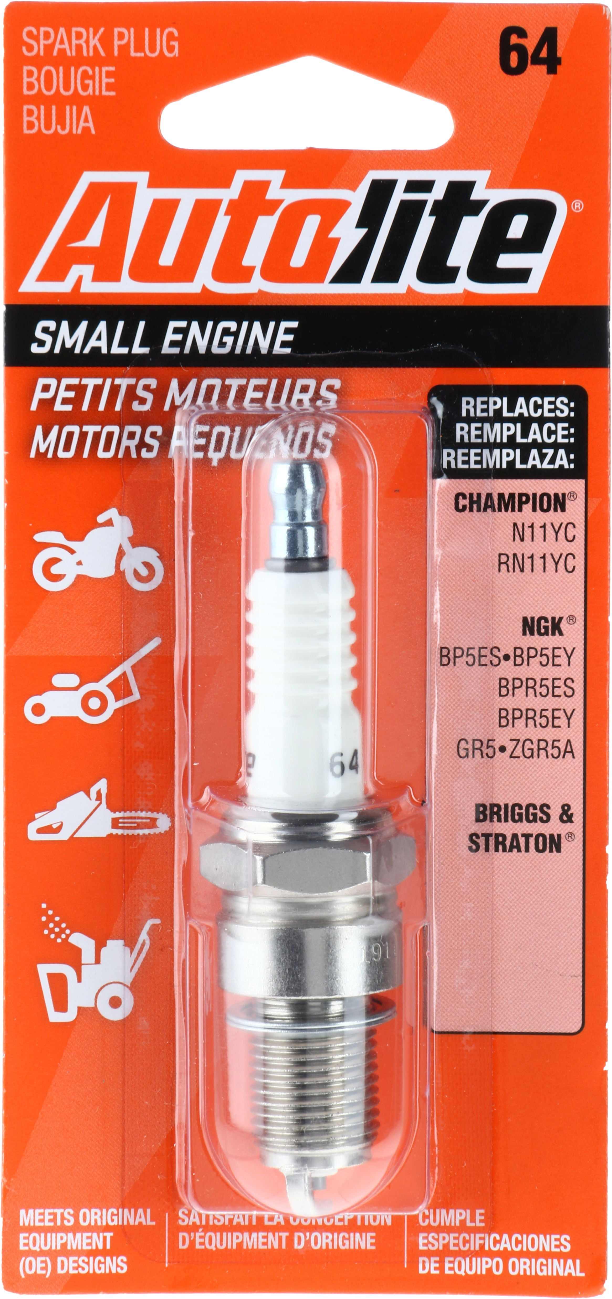 Autolite Small Engine Spark Plug, 64 for Select Honda Small Engine Equipment and other Power Equipment