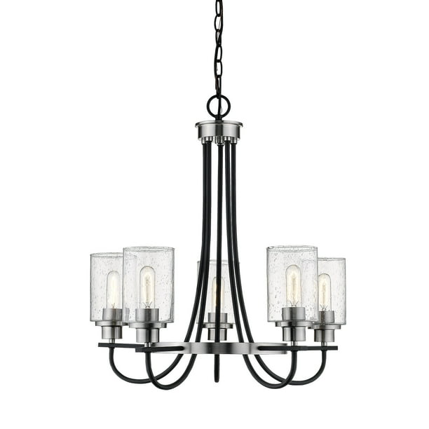 Millennium Lighting 3505 Matte Black / Brushed Nickel Clifton 5 Light 26" Wide Chandelier