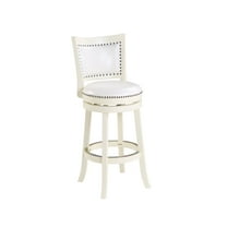 Boraam Bristol 29 Inch High Back Swivel Kitchen Bar Stool in Buttermilk