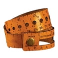 thumbnail image 1 of Stitch Wrap Ruler & Counter, Leather Measuring Bracelet for Crochet and Knitting, 18 Inch Dual Scale Tape Measure with Stitch Marker Storage, Multi-Functional Gauge Tool,Yellow, 1 of 4
