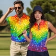 thumbnail image 6 of Uorisanigo Colorful Heart Couple Matching Outfit Mens Golf Shirts Size S 1/4 Zip Dry Fit Breathable Sports Tops and Womens Golf Shirts for Summer 1/4 Zip Up Athletic Shirt, 6 of 8