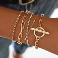 thumbnail image 5 of Fashion Beaded Chunky Flat Cable Chain Punk Bracelets Jewelry for Women Girls Gift style3, 5 of 5