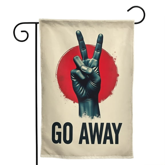 Go Away Black Cat Themed Double Sided Polyester Garden Flag 12.5x18 Inch - Outdoor Yard Decor for Patio & Lawn