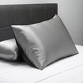 thumbnail image 6 of Fishers Finery 30mm 100% Pure Mulberry Silk Pillowcase (Silver, Standard), 6 of 6
