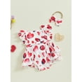 thumbnail image 3 of Nygoyerh Newborn Girls Outfit Fly Sleeve Ladybug Heart Romper with Hairband Valentine’s Day Infant Clothing 0M 3M 6M 9M 12M 18M, 3 of 8