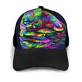 thumbnail image 3 of Naloa Howling Wolf Adult adjustable Print Baseball Hat, Patchwork curved brim baseball capfor Men and Women, One Size, 3 of 5