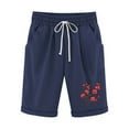 thumbnail image 2 of LOVZFMLL Shorts à Taille Élastique Imprimés avec Cordon de Serrage pour Femmes Marine TG, 2 of 3