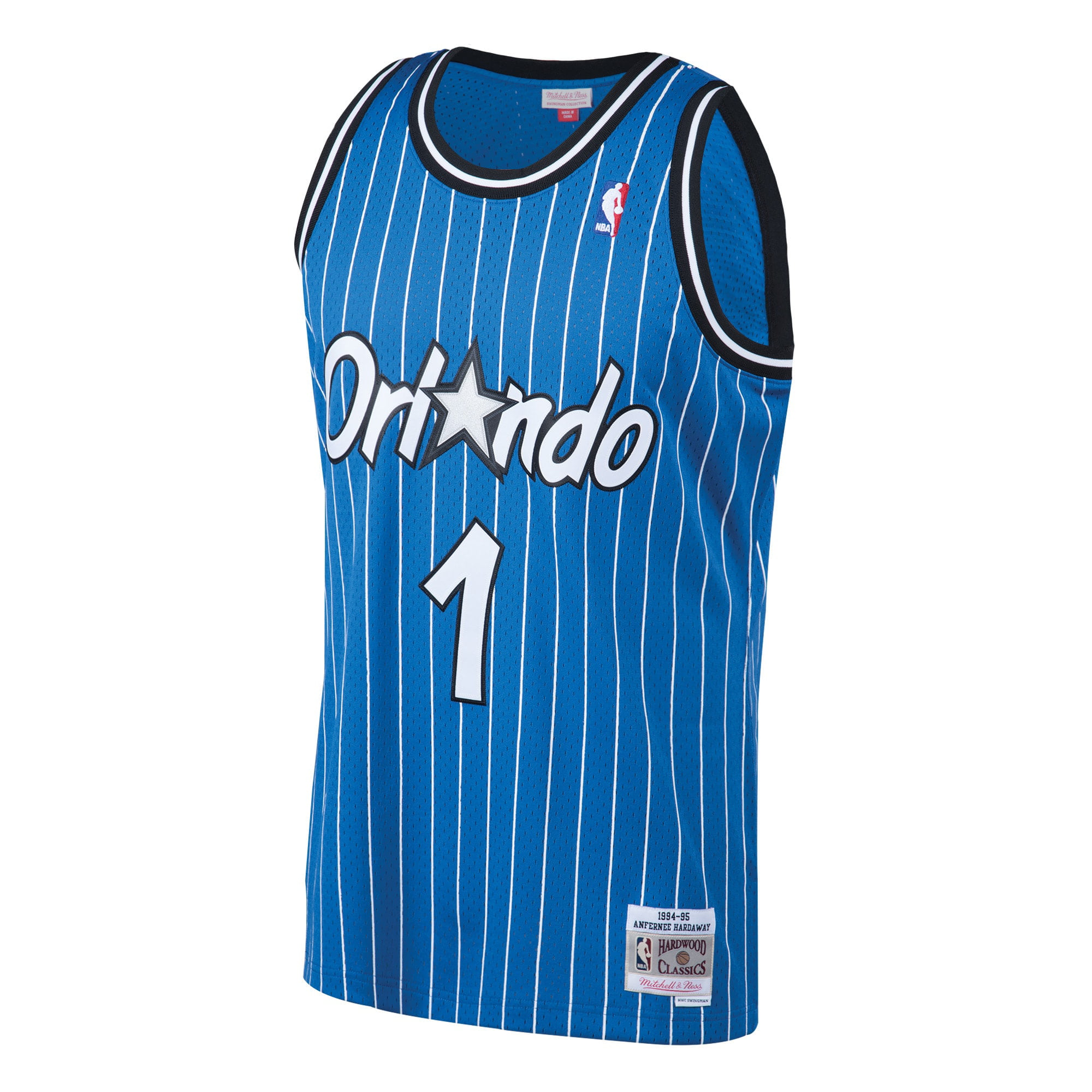 Retro 1994-95 Anfernee Hardaway #1 Orlando Magic Basketball jersey Stitched Blue 