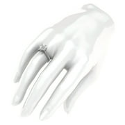 Sterling Silver 2 Carats Classic 6-Prong Simulated Diamond Engagement Ring with Side Stones Promise Bridal Ring (7)