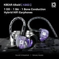 thumbnail image 2 of KBEAR Alkaid KB03 in Ear Monitor Headphones Wired Gaming Earbuds 1DD 1BA 1Bone Conduction Hybrid IEM Earphones Beryllium-Coated Dynamic 3D Printed Resin Cavity in Ear Monitor for Musician, 2 of 15