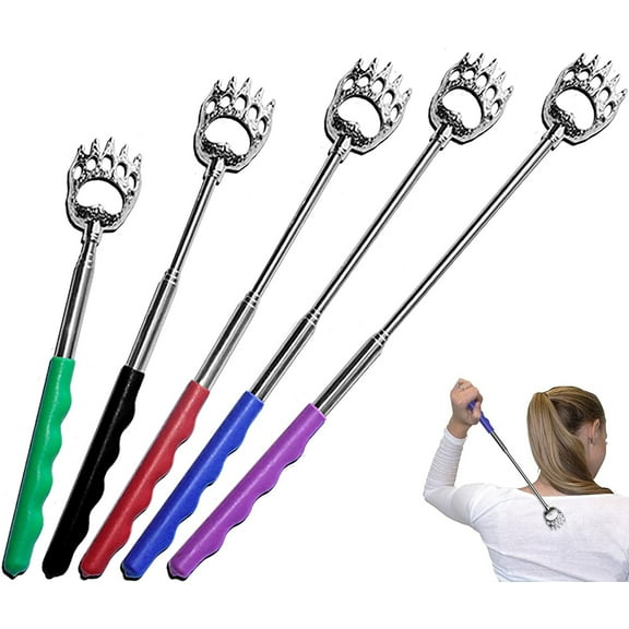 Limei Telescoping Back Scratcher - Extendable Telescope Back Scratchers - Bear Claw Metal Telescopic Backscratcher Eliminating Back Itching, Color Random