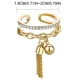 thumbnail image 3 of Anillos para mujer, regalos para mujer, anillos abiertos de circonita para mujer, color dorado, acero inoxidable, anillo de compromiso femenino, joyería de boda, regalo de cumpleaños, una botella, 3 of 5