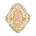 thumbnail image 5 of 14K Two-Tone Gold Ring Band Themed Yellow & Rose with Rhodium Filigree Guadalupe, Size 5, 5 of 5