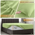thumbnail image 6 of Lux Decor Collection Twin XL Size 4 Piece Sheets Set - Microfiber Deep Pocket Bed Sheets & Pillowcases - Green, 6 of 11