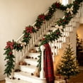 thumbnail image 5 of 2026 Christmas Indoor Home Decor 180cm Artificial Pines Garland Light Weight Christmas Greenerys Decor For Stair Railing Fireplace Mantel Holiday Ornament, 5 of 5