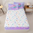 thumbnail image 4 of Castle Fairy Mermaid Letter A Zipper Twin Comforter Sets with Fitted Sheet and 2 Pillowcases,Cartoon Sea Princess Zipper Bedding Set,4-Piece,Reversible, 4 of 6