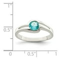 thumbnail image 3 of White Sterling Silver Ring Band Fashion Cubic Zirconia CZ Blue, 3 of 3
