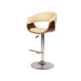 thumbnail image 3 of Hawthorne Collections Tabouret de Bar Pivotant Moderne en Polyuréthane Crème de 44,17 Pouces, 3 of 5