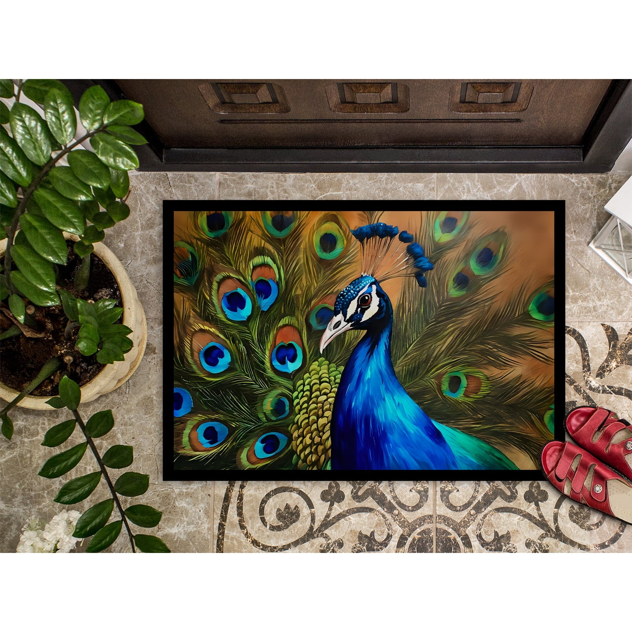 Carolines Treasures DAC3255MAT 18 x 27 in. Unisex Peacock Doormat