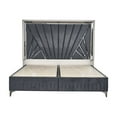thumbnail image 2 of Modern & Contemporary 5 Pc Queen Bedroom Suite - River Sand Grey Bed With Storage, 6 Dresser, Mirror, 2 Nightstand, 5 Chest Drawers Arrangement In Velvet Class, Led Extra Space Option Choice, 2 of 6