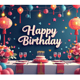 thumbnail image 3 of Happy Birthday Backdrop Background Celebration Party Banner Event Decoration Photo Booth Wedding Table Decor Indoor Outdoor Festive Picnic, 3 of 4